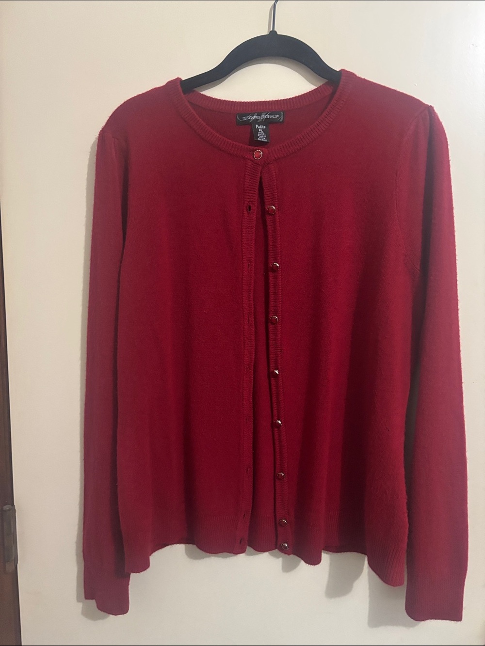 Designers Originals Red Crewneck Cardigan PL